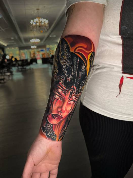 Recent tattoo work and studio portfolio image by Justin Styndl, piece 23